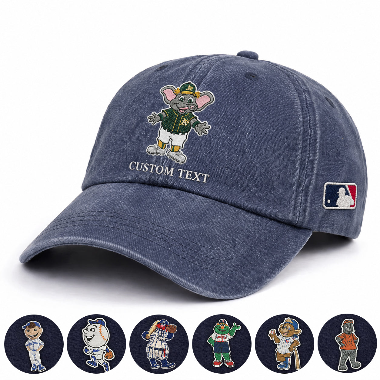 Mascots Baseball Cap All Teams Embroidered Logo Premium Wash Cap