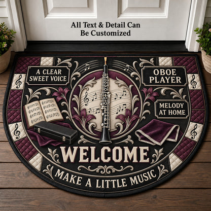 Oboe Player Personalized Half Round Mat | 5To9Vibe