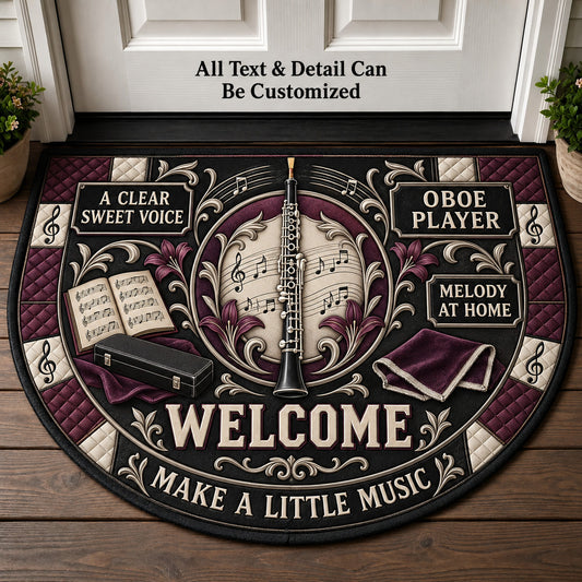 Oboe Player Personalized Half Round Mat | 5To9Vibe