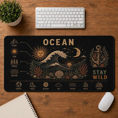 Sunrise Hippie Desk Mat Mouse Pad | 5To9Vibe - Ocean style