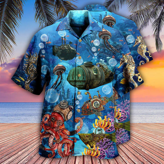 Ocean Steampunk Undersea World - Hawaiian Shirt 