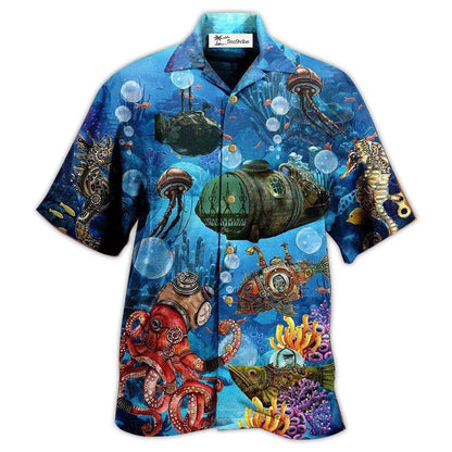 Hawaiian Shirt / Adults / S Ocean Steampunk Undersea World - Hawaiian Shirt 