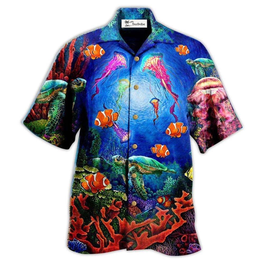 Hawaiian Shirt / Adults / S Ocean Wonderful Under Water World Blue Ocean - Hawaiian Shirt 