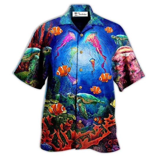 Hawaiian Shirt / Adults / S Ocean Wonderful Under Water World Blue Ocean - Hawaiian Shirt 