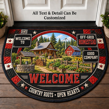 Off-Grid Homestead Personalized Half Round Mat | 5To9Vibe