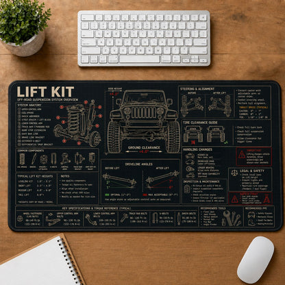 Off Road Lift Kit Automotive Technical Guide Desk Mat | 5To9Vibe