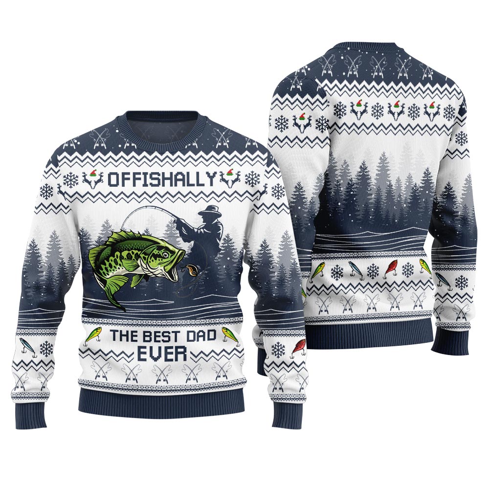 Offishally The Best Dad Ever Ugly Christmas Sweater