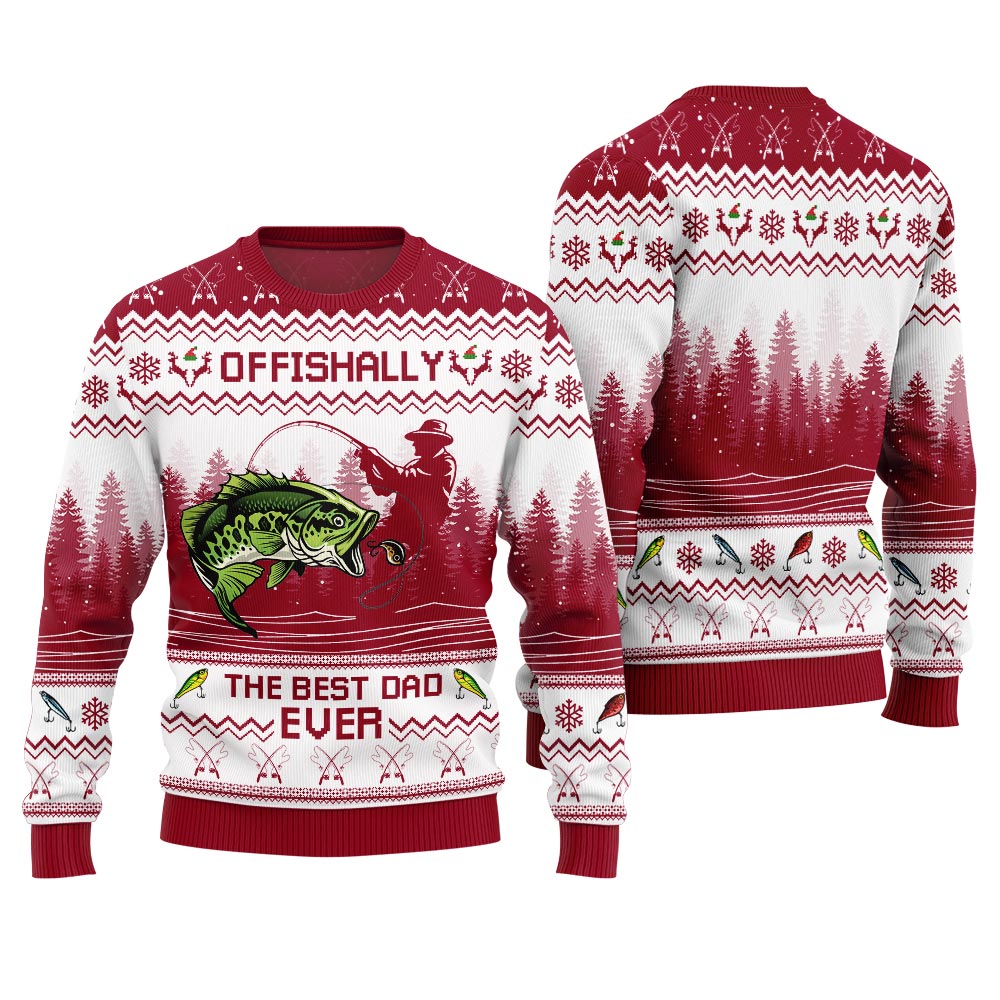 Offishally The Best Dad Ever Ugly Christmas Sweater