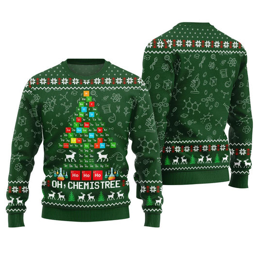 Oh Chemistree Funny Ugly Xmas Sweater Green