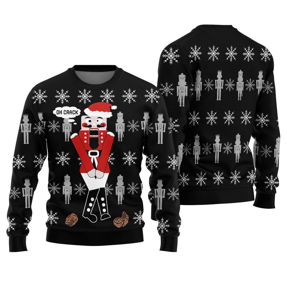Oh Crack Nutcracker Ugly Christmas Sweater