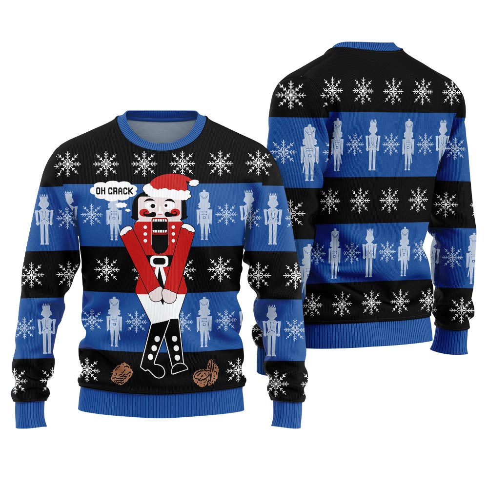 Oh Crack Nutcracker Ugly Christmas Sweater