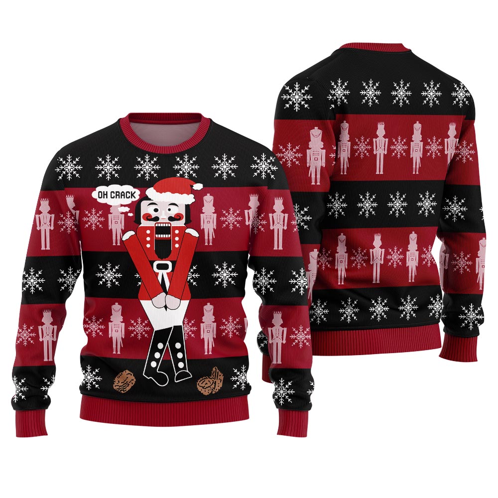 Oh Crack Nutcracker Ugly Christmas Sweater