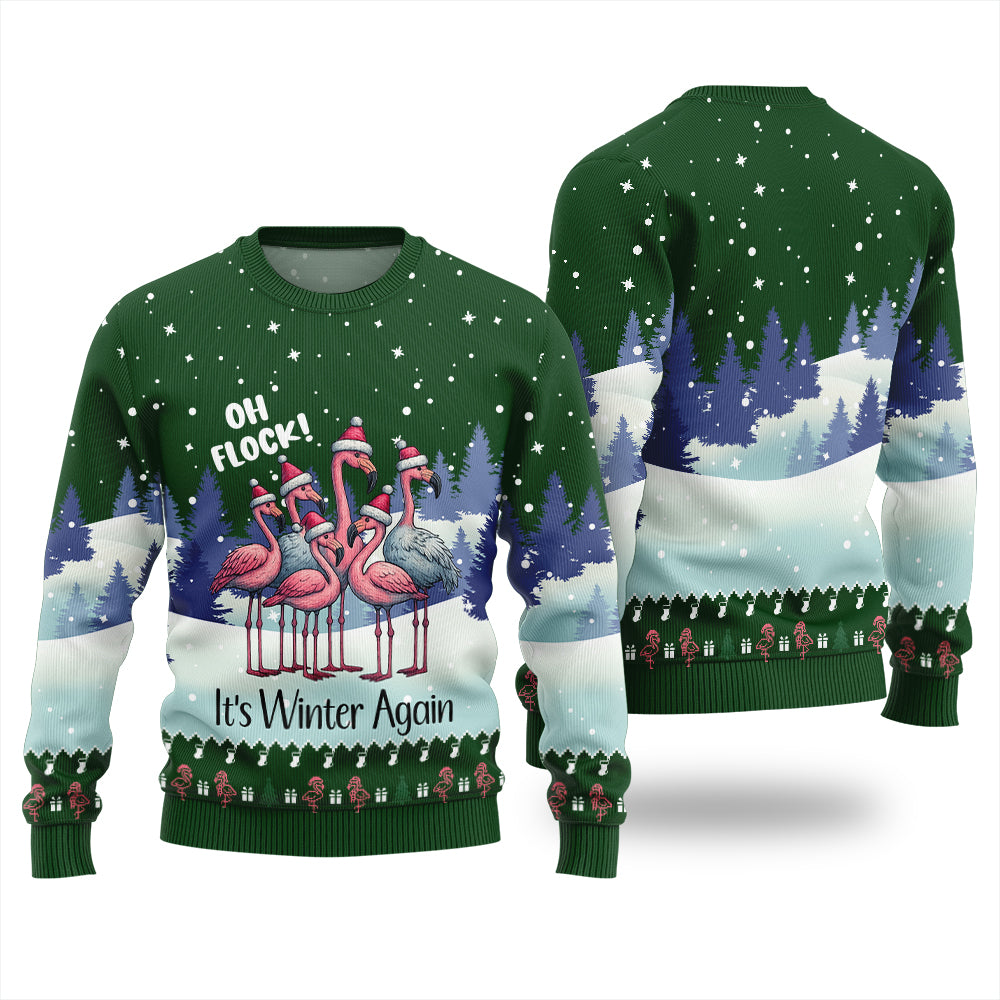 Oh Flock Flamingo Ugly Christmas Sweater