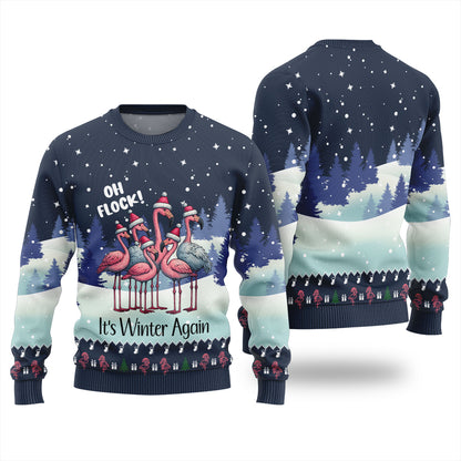 Oh Flock Flamingo Ugly Christmas Sweater