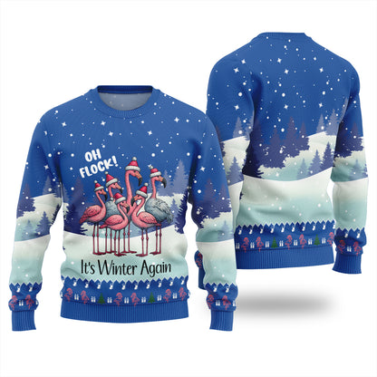 Oh Flock Flamingo Ugly Christmas Sweater