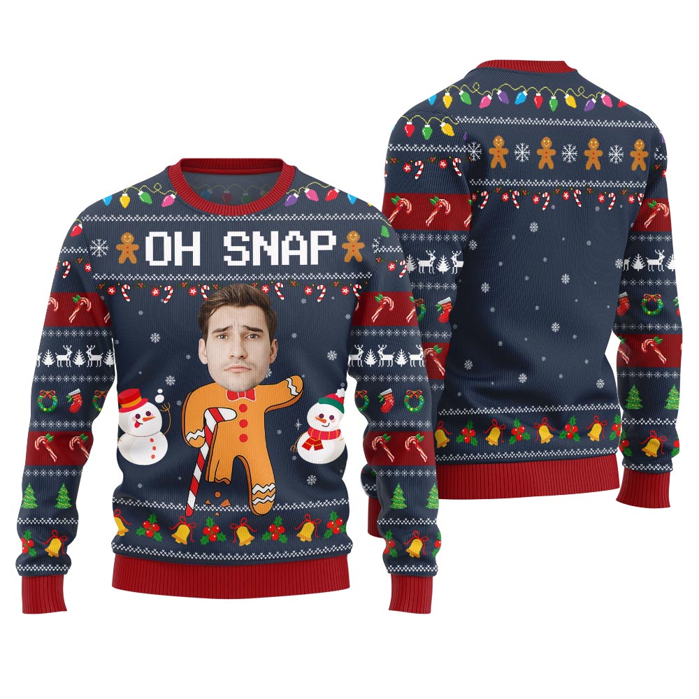 Oh Snap Custom Face Funny Ugly Sweater