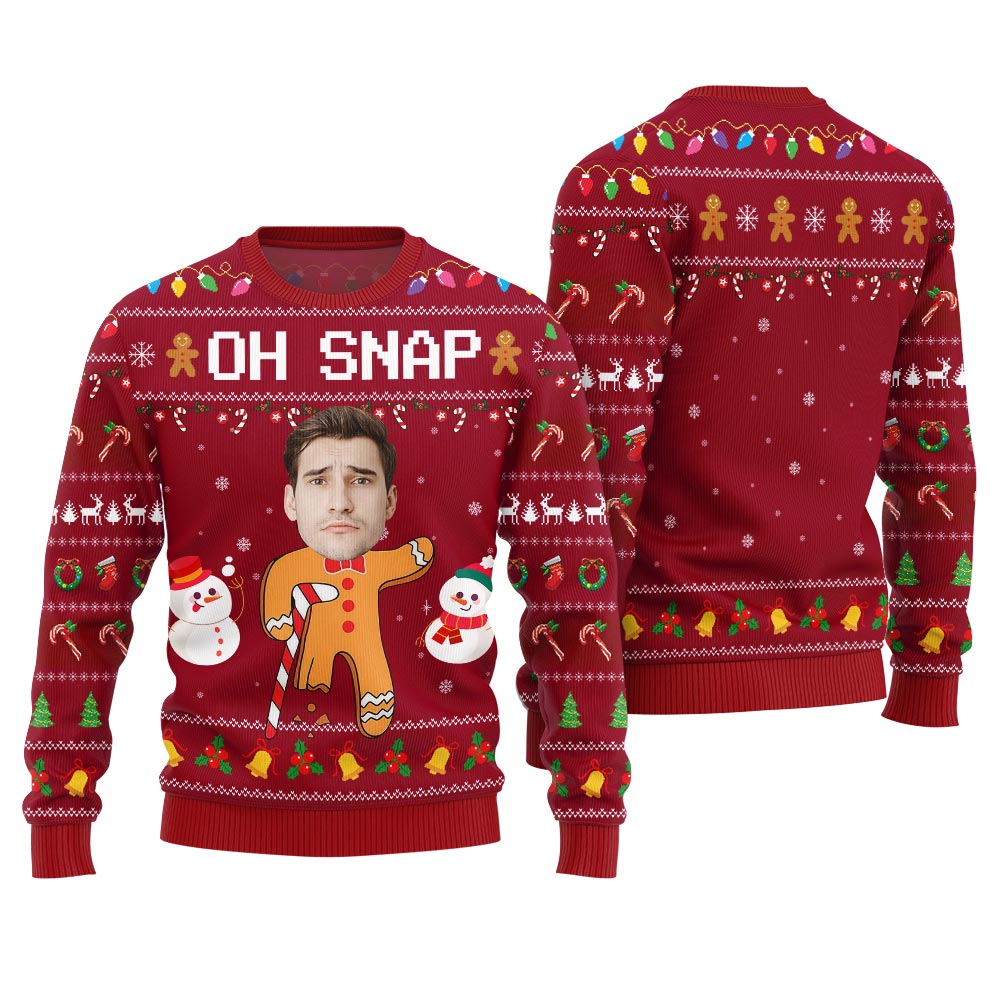 Oh Snap Custom Face Funny Ugly Sweater