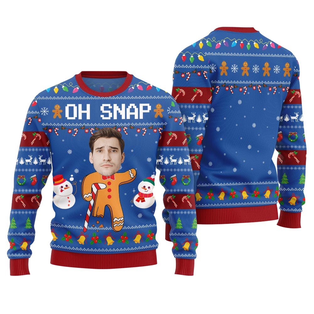 Oh Snap Custom Face Funny Ugly Sweater