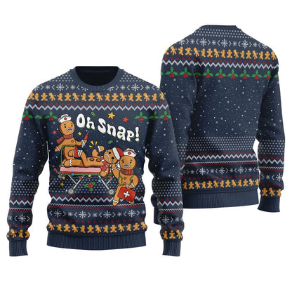 Oh Snap Gingerbread Christmas Sweater Men