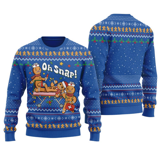 Oh Snap Gingerbread Christmas Sweater Men