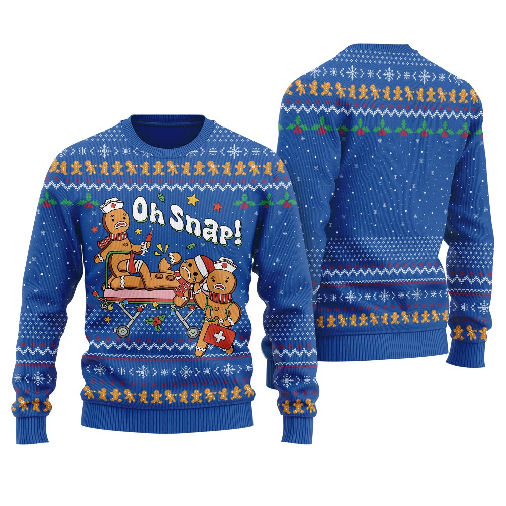 Oh Snap Gingerbread Ugly Christmas Sweater For Women