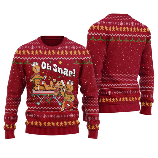 Oh Snap Gingerbread Ugly Christmas Sweater For Women