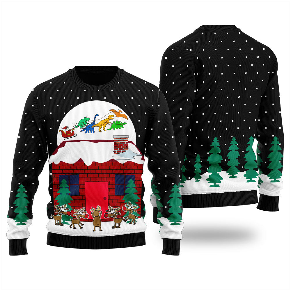 Oh What Fun It Is To Ride Dinosaur Sleigh Women's Ugly Sweater