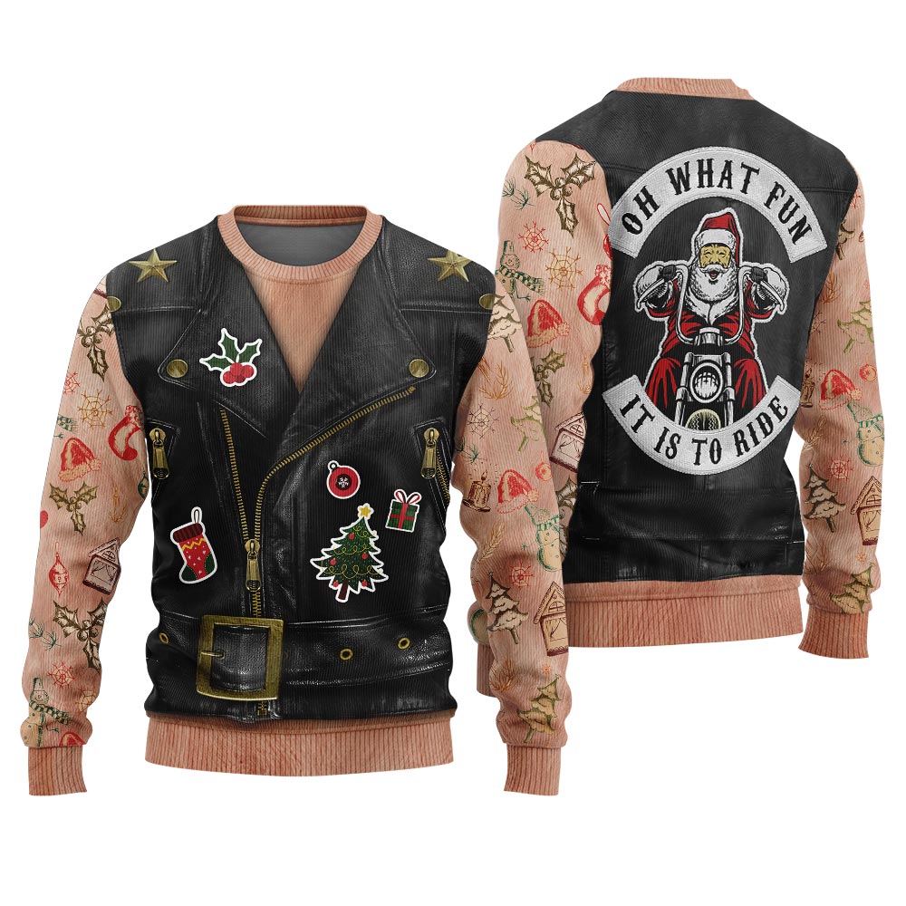 Oh What Fun It Is To Ride Santa Jacket Costume Ugly Sweater