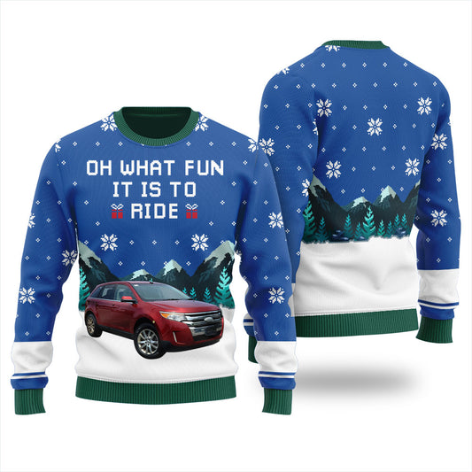 Oh Whats Fun It Is To Ride Custom Holiday Sweater Men's