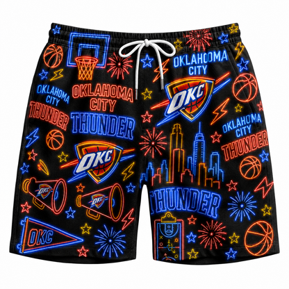 All Basketball Teams Neon Pattern Vibe Summer Party Button-Up Unisex Hawaiian Shirt For Men and Women