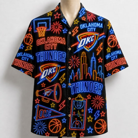 All Basketball Teams Neon Pattern Vibe Summer Party Button-Up Unisex Hawaiian Shirt For Men and Women-Hawaiian Shirt-5TO9VIBE