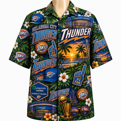 All Basketball Teams Tropical Sunset Paradise Pattern Vibe Summer Party Button-Up Unisex Hawaiian Shirt For Men and Women