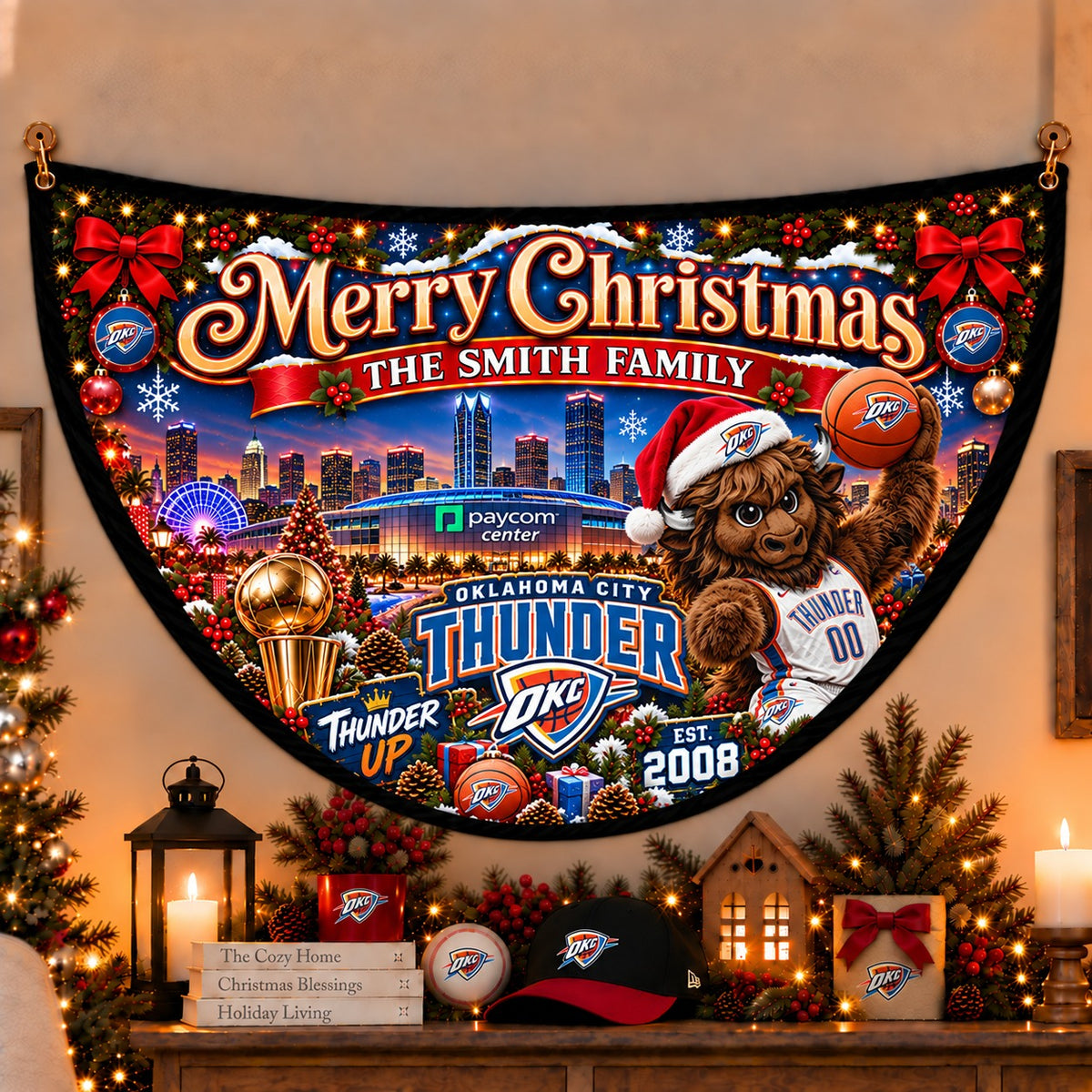 All Basketball Teams Personalized Christmas Night Bunting Flag - 5to9vibe
