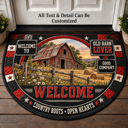 Old Barn Lover Personalized Half Round Mat | 5To9Vibe