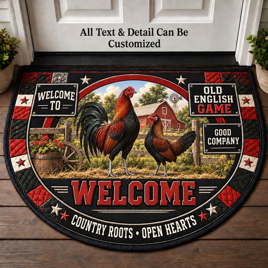 Old English Game Personalized Half Round Mat | 5To9Vibe