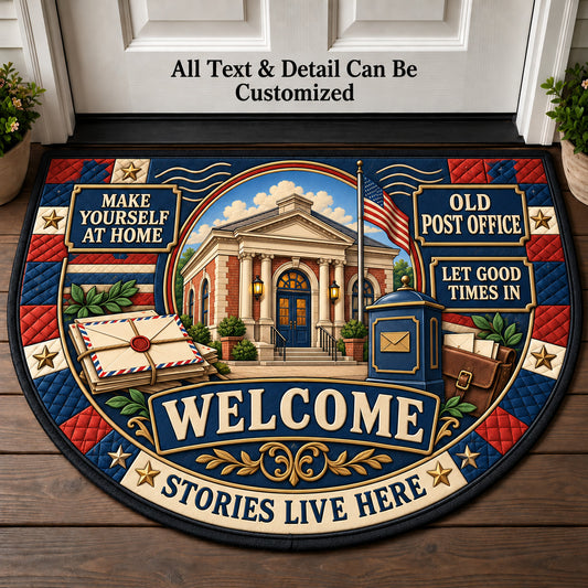 Old Post Office Personalized Half Round Mat | 5To9Vibe