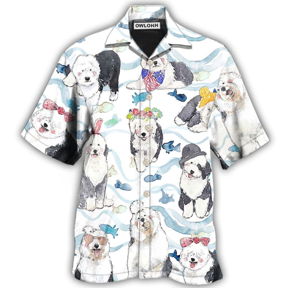 Hawaiian Shirt / Adults / S Old English Sheepdog Dog So Cute Art - Hawaiian Shirt 