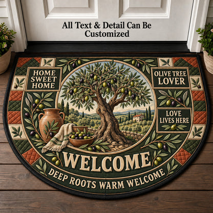 Olive Tree Lover Personalized Half Round Mat | 5To9Vibe