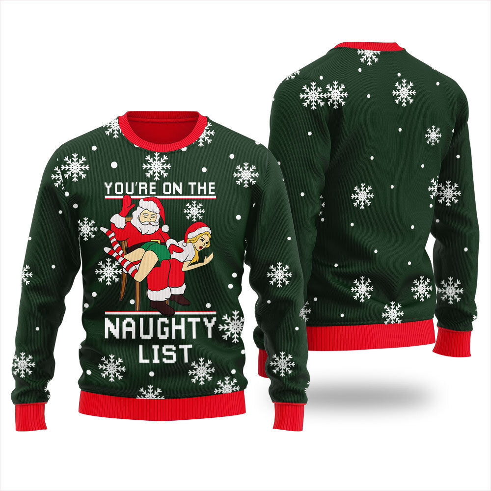 Santa Naughty List Christmas Ugly Sweater Women's