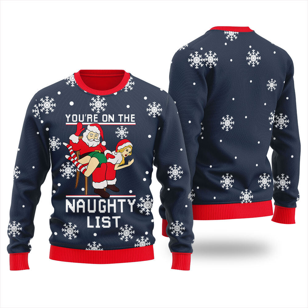 Santa Naughty List Christmas Sweater Men