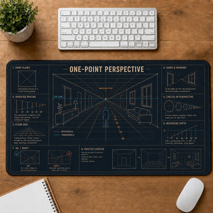 One Point Perspective Creative Reference Guide Desk Mat | 5To9Vibe