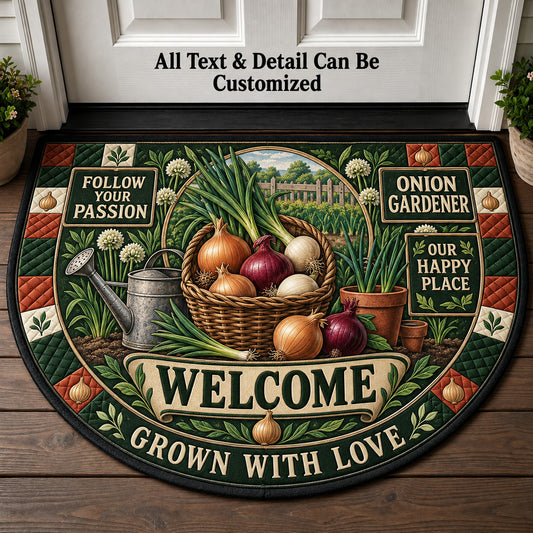 Onion Gardener Personalized Half Round Mat | 5To9Vibe
