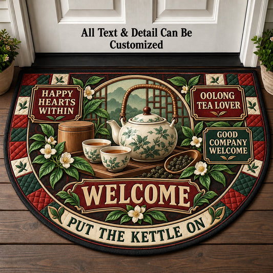 Oolong Tea Lover Personalized Half Round Mat | 5To9Vibe