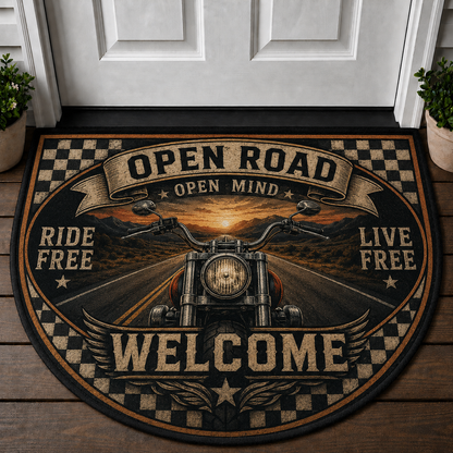 Motorcycle Garage Welcome Mat - Custom Built Biker Workshop Doormat - 5to9vibe