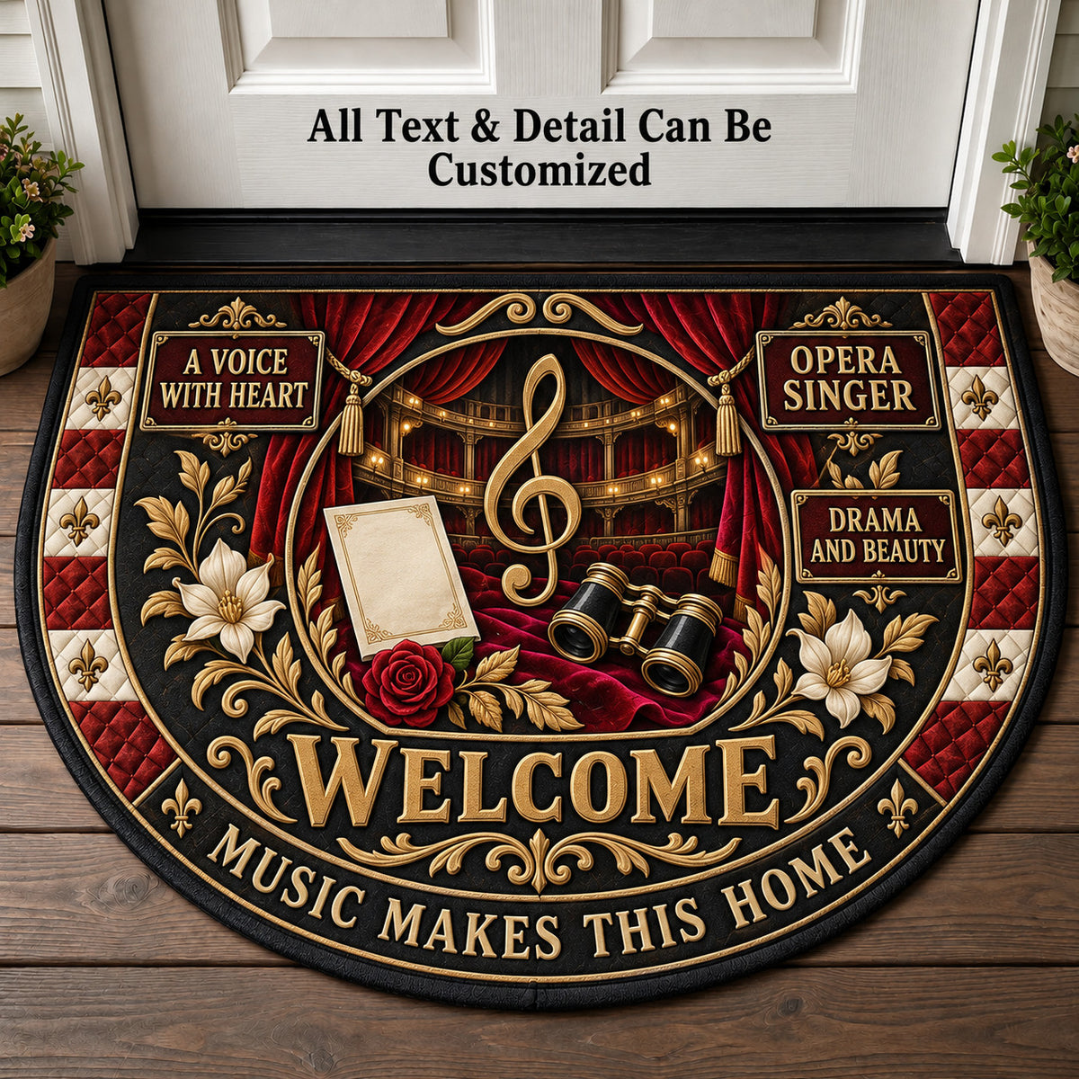 Opera Singer Personalized Half Round Mat | 5To9Vibe