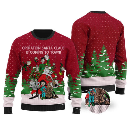 Operation Santa Claus Arthur Christmas Ugly Christmas Sweater Cardinal Red