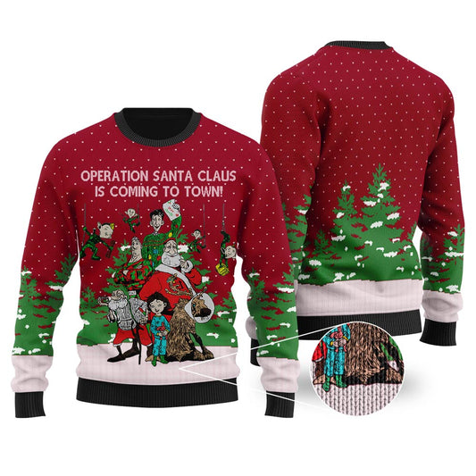 Operation Santa Claus Arthur Christmas Ugly Christmas Sweater Cardinal Red
