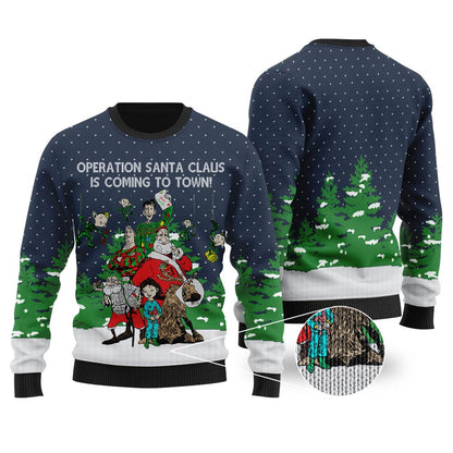 Operation Santa Claus Arthur Christmas Ugly Christmas Sweater Navy
