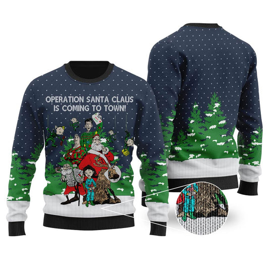 Operation Santa Claus Arthur Christmas Ugly Christmas Sweater Navy