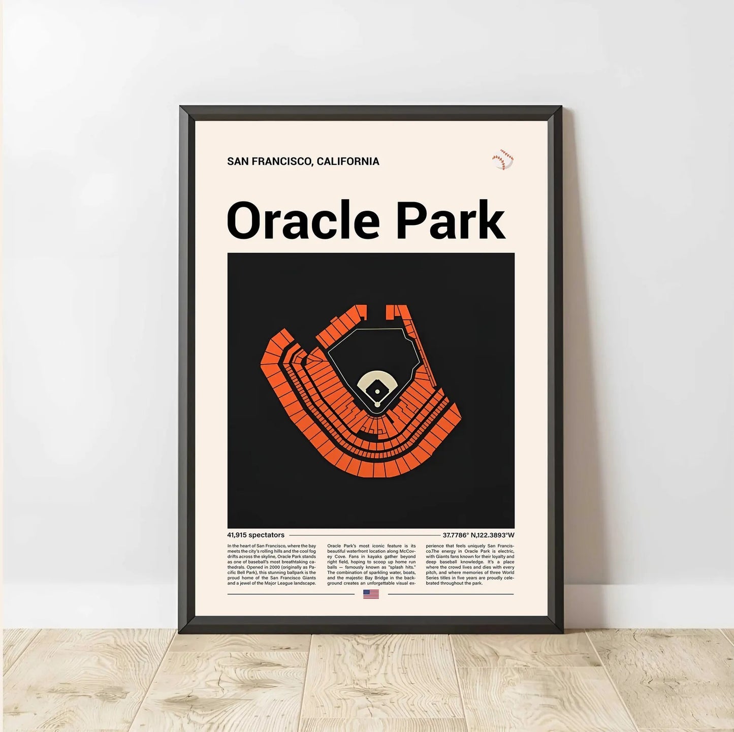 Baseball Stadium Seating Diagram - Vertical Poster - 5to9vibe